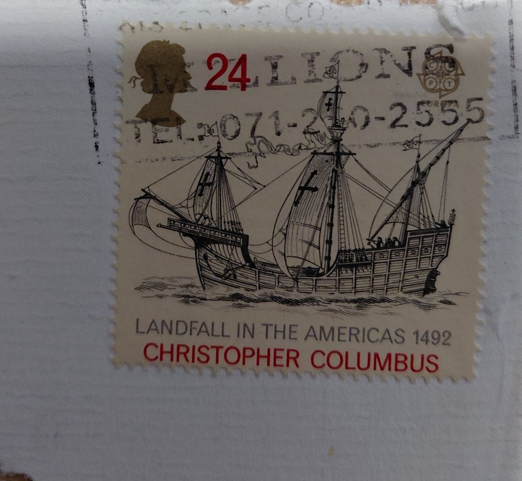 1992 Engeland Columbus vlaggenschip Santa Maria, Verzenden, Gestempeld