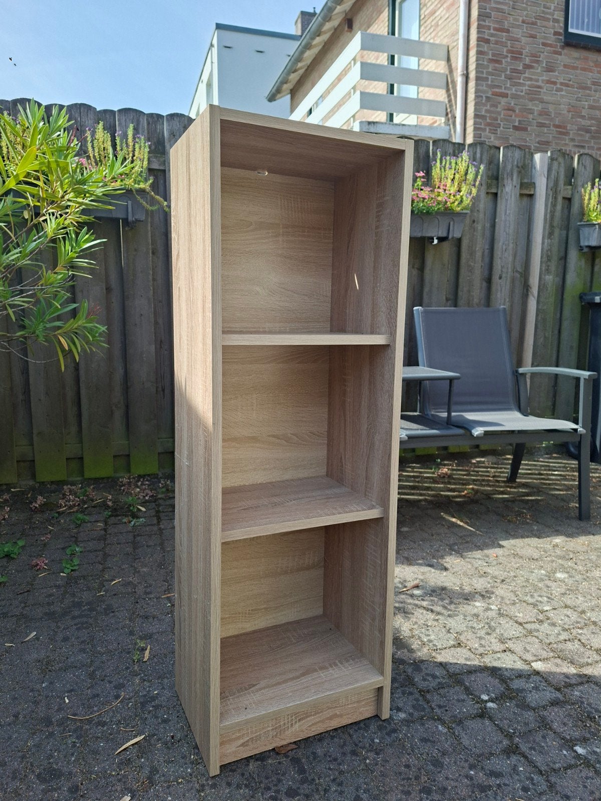 Houten boekenkast met 3 planken - zo goed als nieuw, Huis en Inrichting, Ophalen, Met plank(en), Minder dan 50 cm, 100 tot 150 cm