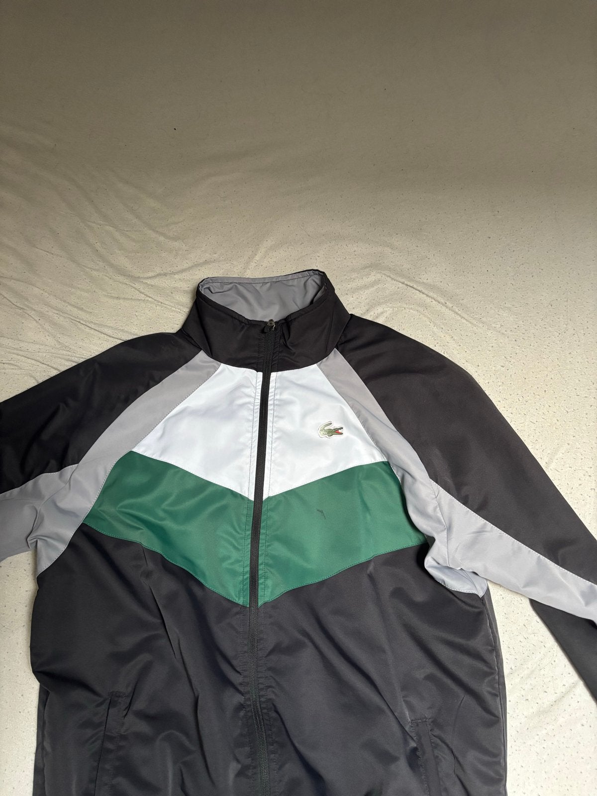 Lacoste Sport Windjack - Zwart, Groen, Wit, Grijs, Ophalen of Verzenden, Gedragen, Maat 52/54 (L), Meerkleurig