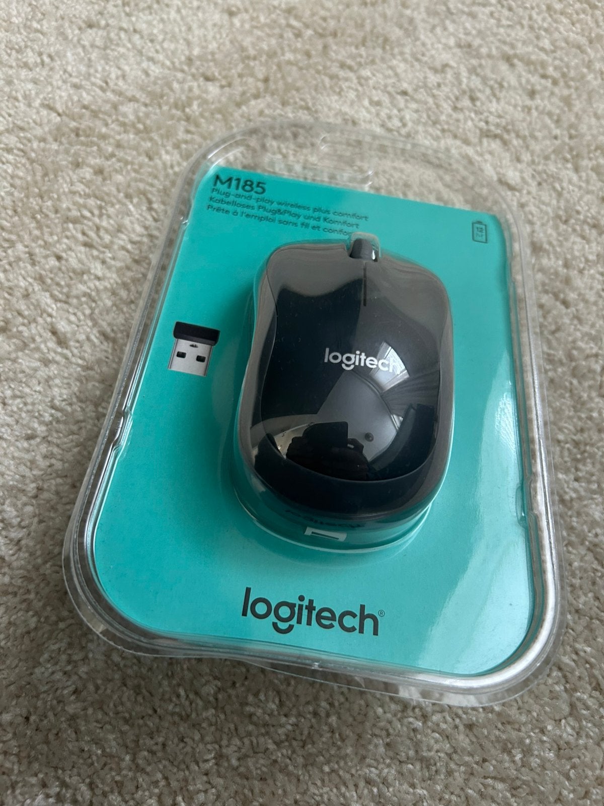 NIEUW ongeopend Logitech M185 draadloze muis in zwart, Computers en Software, Ophalen of Verzenden, Nieuw, Draadloos, Muis
