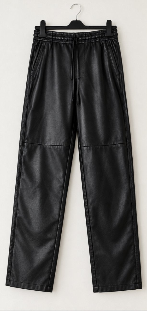 Zwarte leren broek - Maat S/M, Zwart, Ophalen of Verzenden, Zo goed als nieuw, Maat 36 (S)