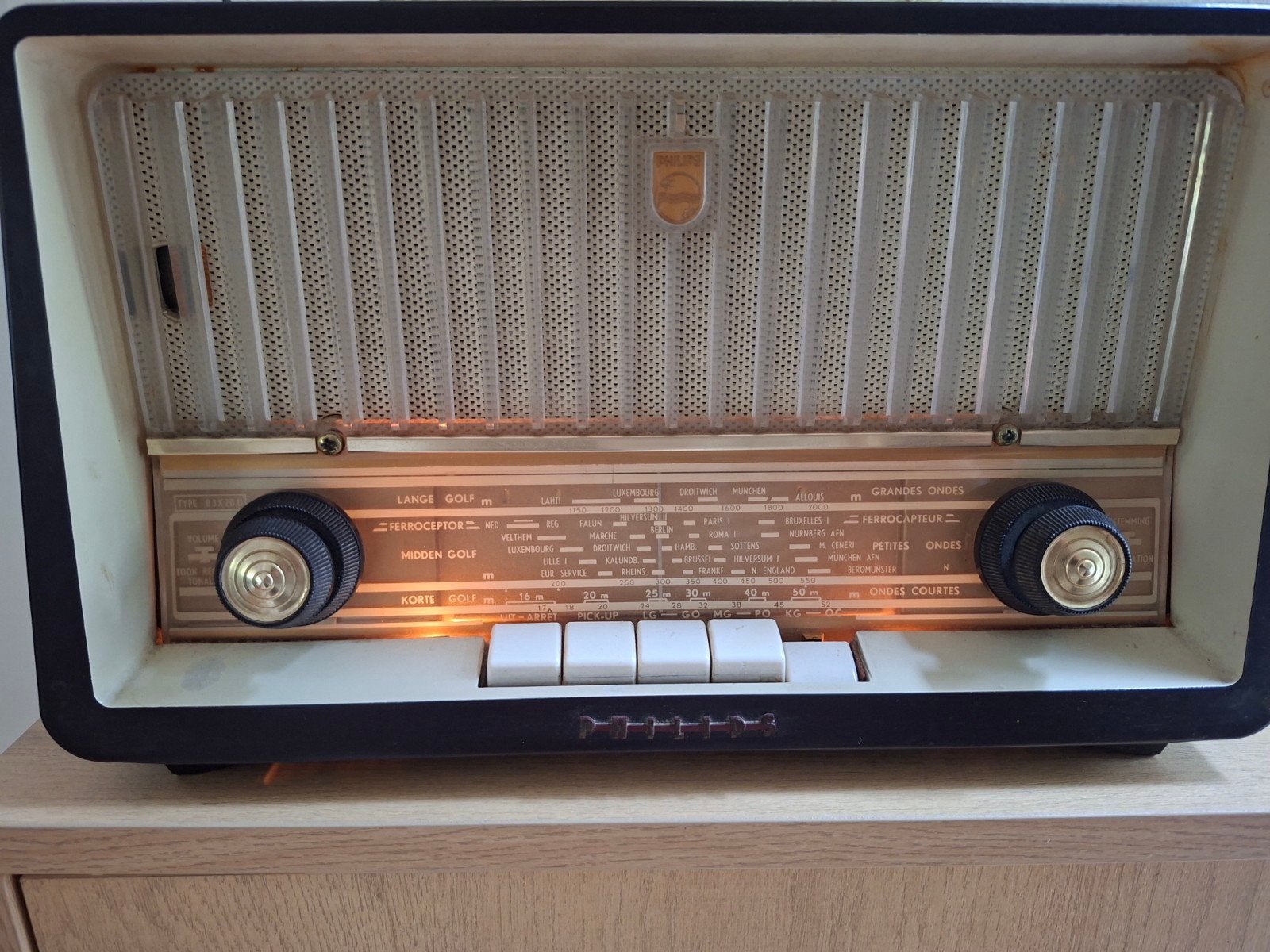Philips buizenradio met MG, LG, KG golfbereik, Ophalen, Gebruikt, Radio