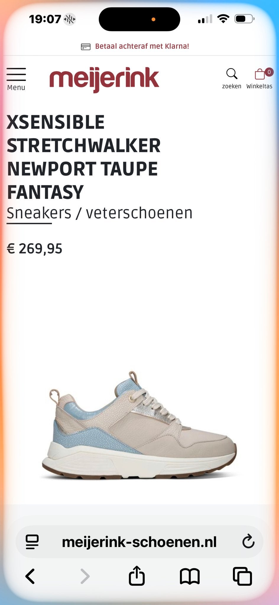 Xsensible Stretchwalker Newport Taupe Fantasy Sneakers, Ophalen of Verzenden, Zo goed als nieuw, Beige, Sneakers of Gympen