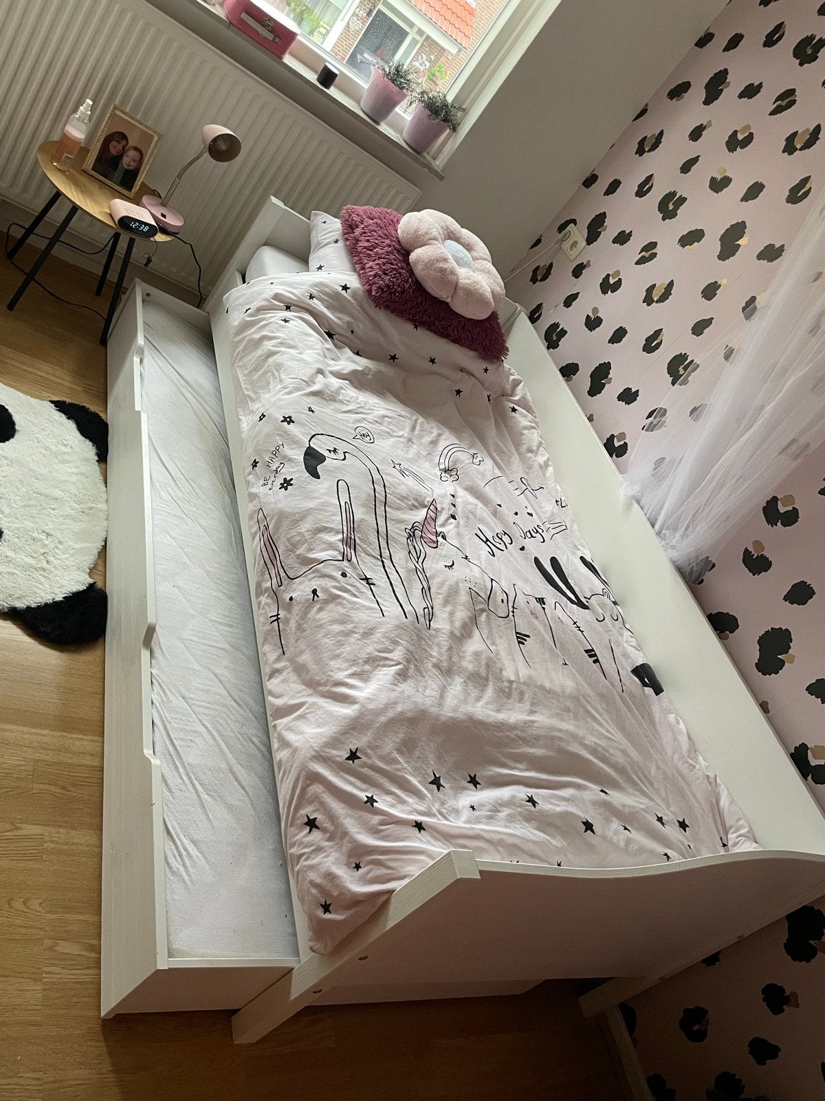Eenpersoonsbed Leenbakker met uitschuifbaar logeerbed, Ophalen, Gebruikt, 90 cm, Eenpersoons