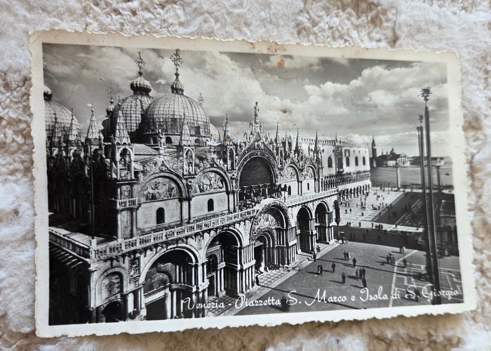 Oude Ansichtkaart Venetië - Piazza San Marco (1950s), Verzenden, 1940 tot 1960, Gelopen, Italië