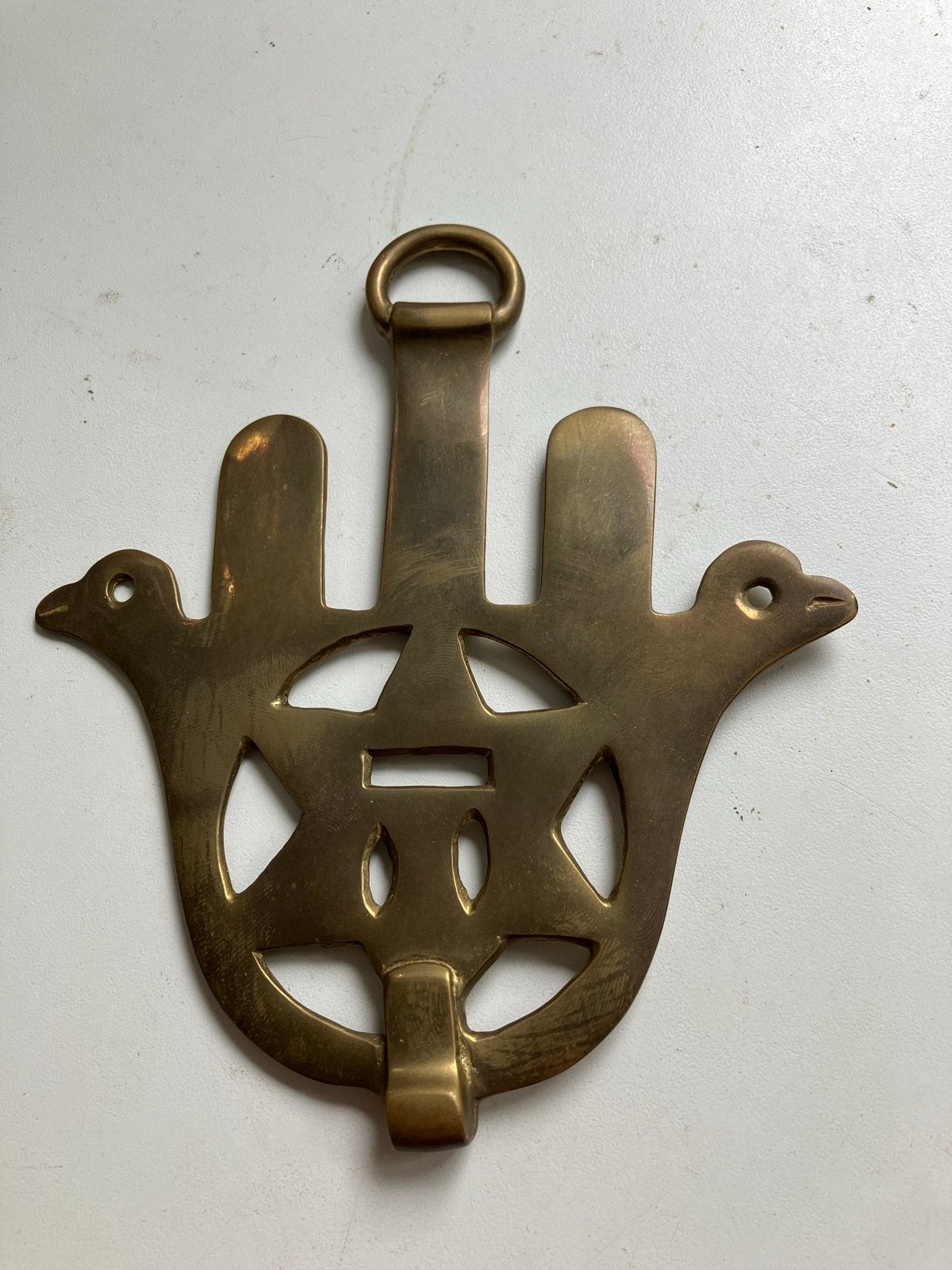 Vintage replica messing Hamsa Hand wand - Israel Museum, Ophalen of Verzenden