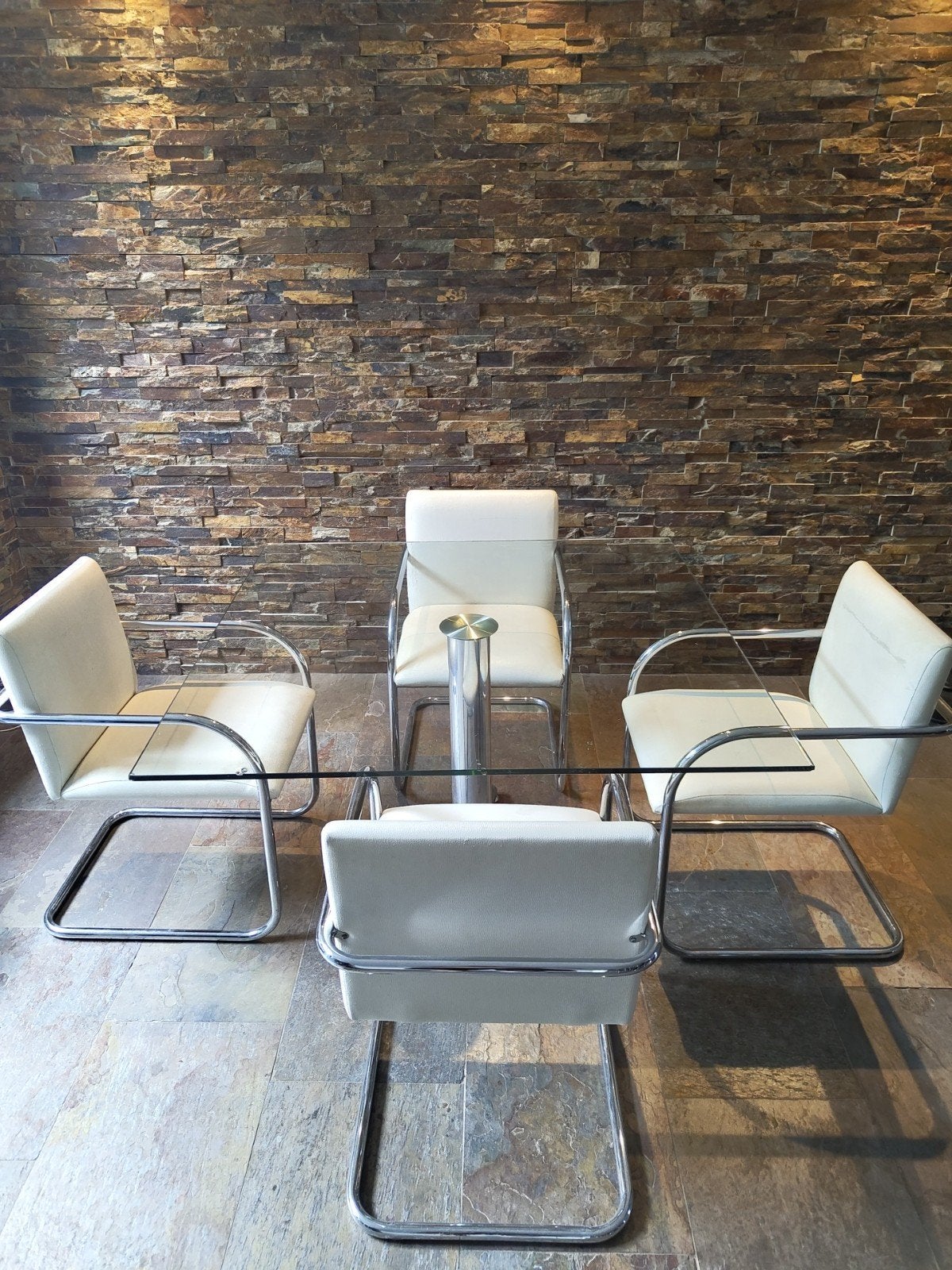 Glazen tafel 1.5m x 1.5m, 8mm glas - Gebruikt, Ophalen, Gebruikt, 150 tot 200 cm, Vierkant