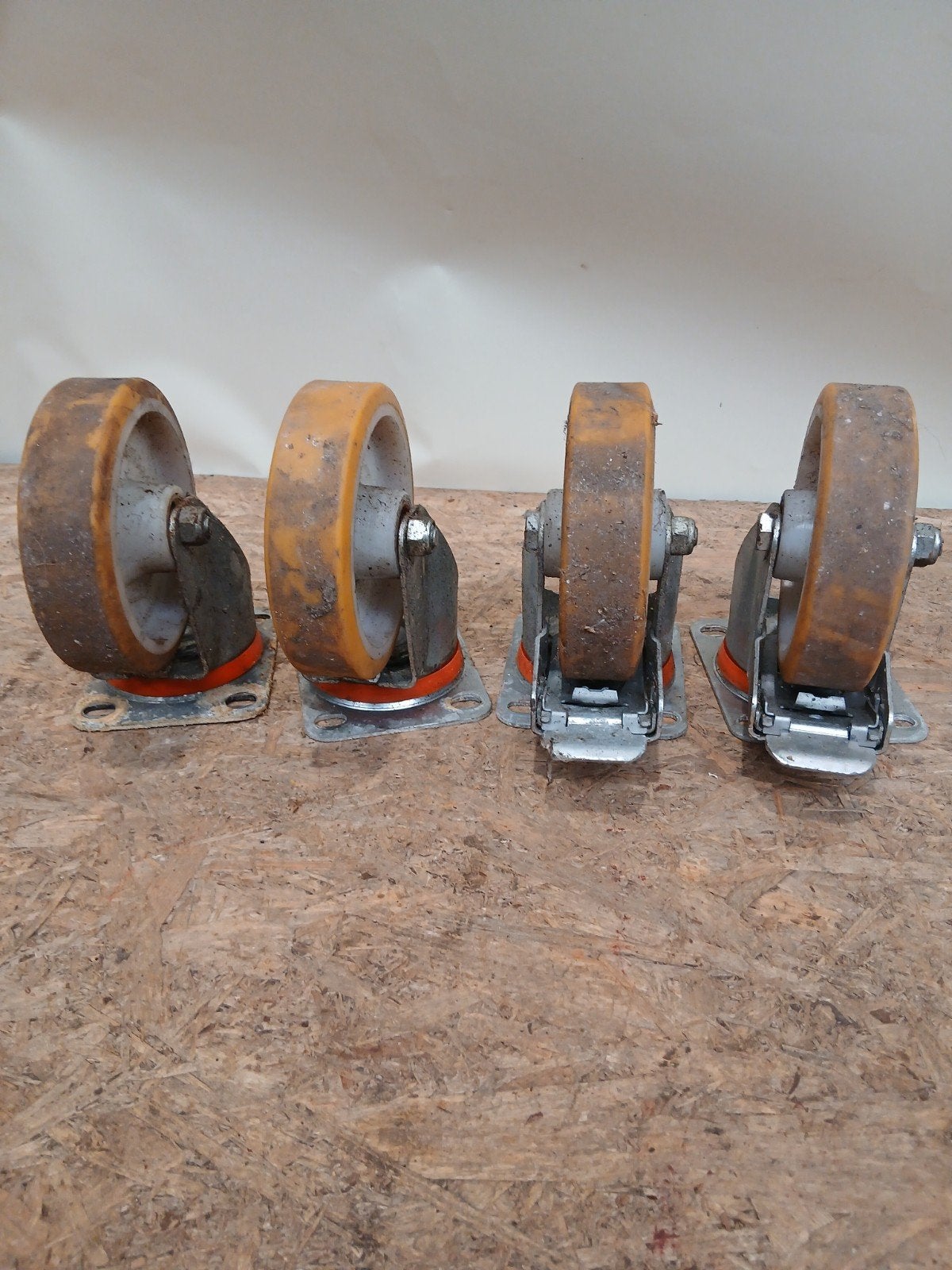 Zwenkwielen bokwielen set: 2 met rem heavy duty, Ophalen of Verzenden