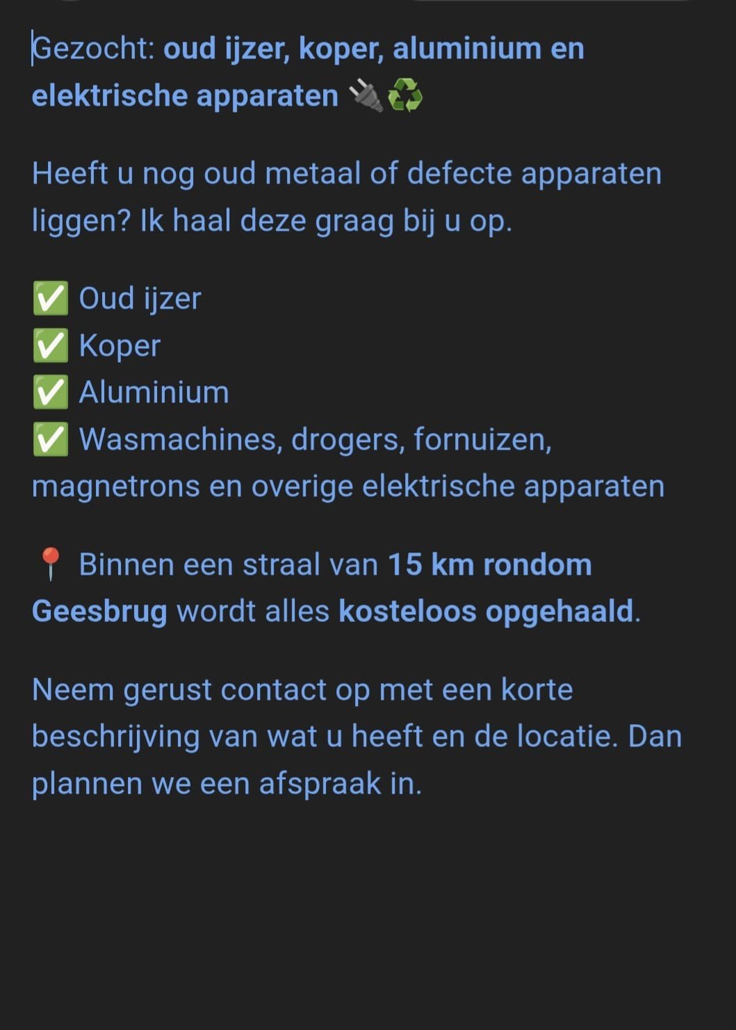 gezocht oud ijzer