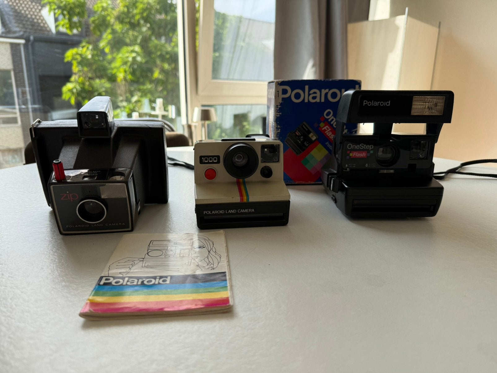 3x vintage Polaroid camera – Zip, 1000 & OneStep Flash, Ophalen of Verzenden, Gebruikt, Polaroid