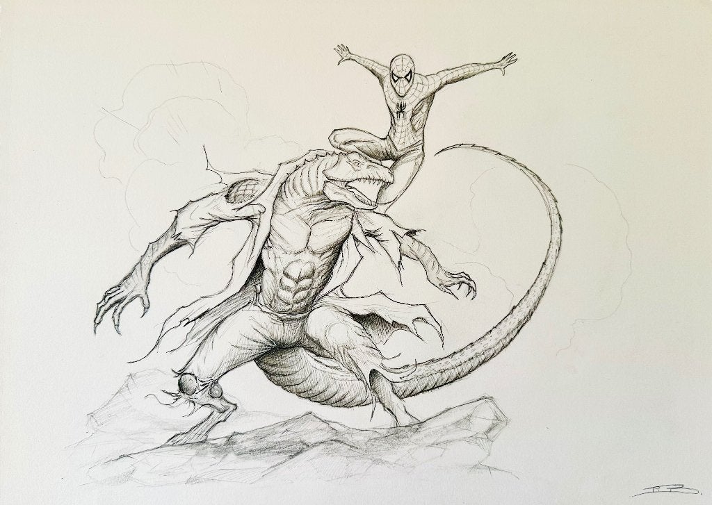 Spiderman A3 pen tekening, Ophalen of Verzenden, Tekening, Gemengde techniek