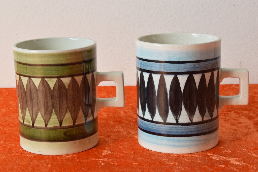 Set van 2 grote retro vintage Jersey Pottery mokken, Ophalen of Verzenden