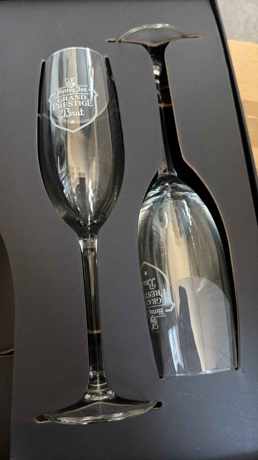 Hertog Jan Grand Prestige Brut bier/champagne glazen set, Verzamelen, Biermerken, Ophalen of Verzenden, Nieuw, Glas of Glazen