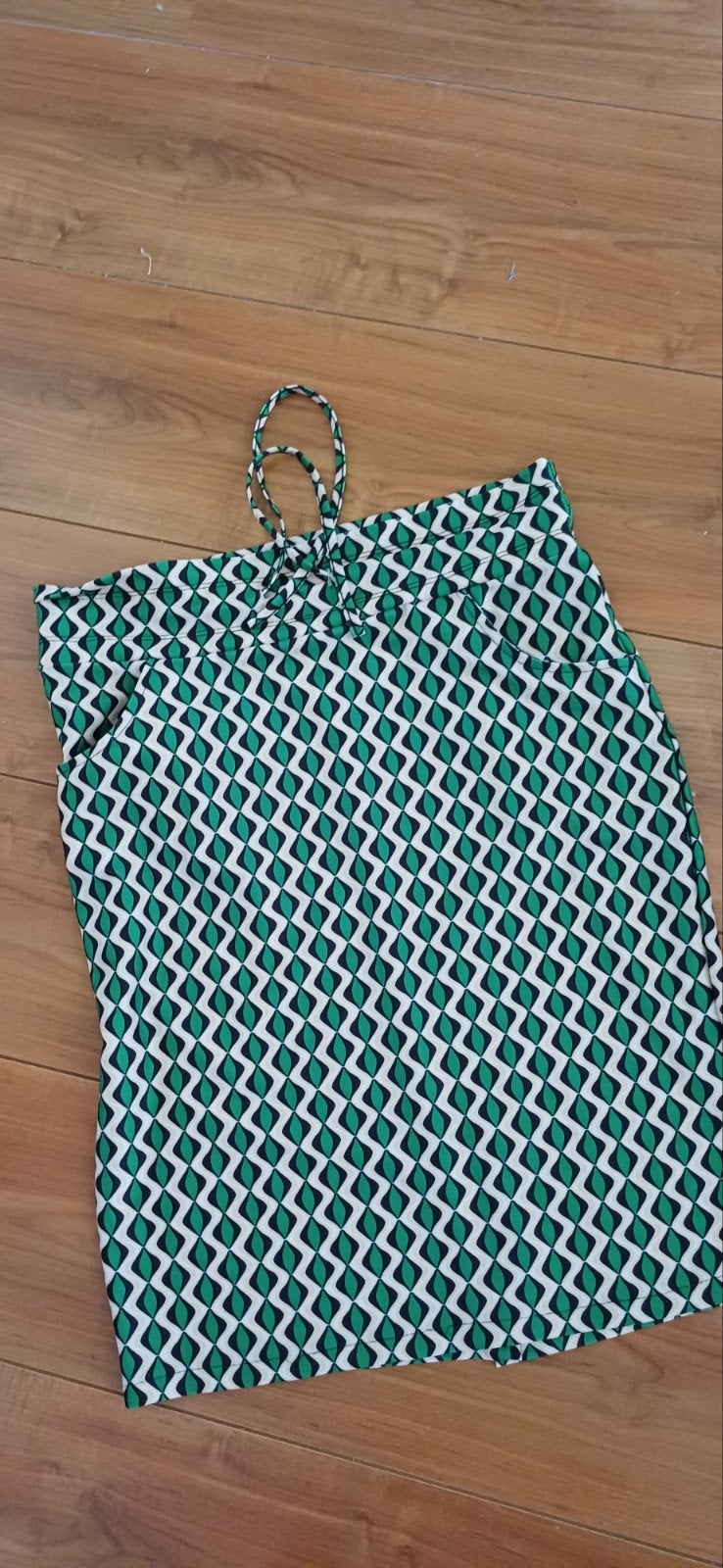 Nieuw soepelvallend creme groen rokje met aansnoerkoortje en, Nieuw, Ophalen of Verzenden, Maat 36 (S), New Collection