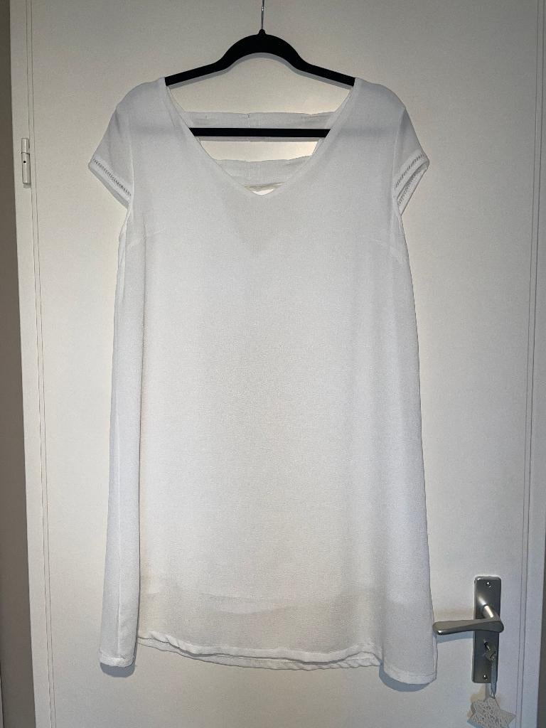 lili & lala witte lange top tuniek / jurk dress mt 40, Maat 38/40 (M), Wit, Ophalen of Verzenden, Zo goed als nieuw