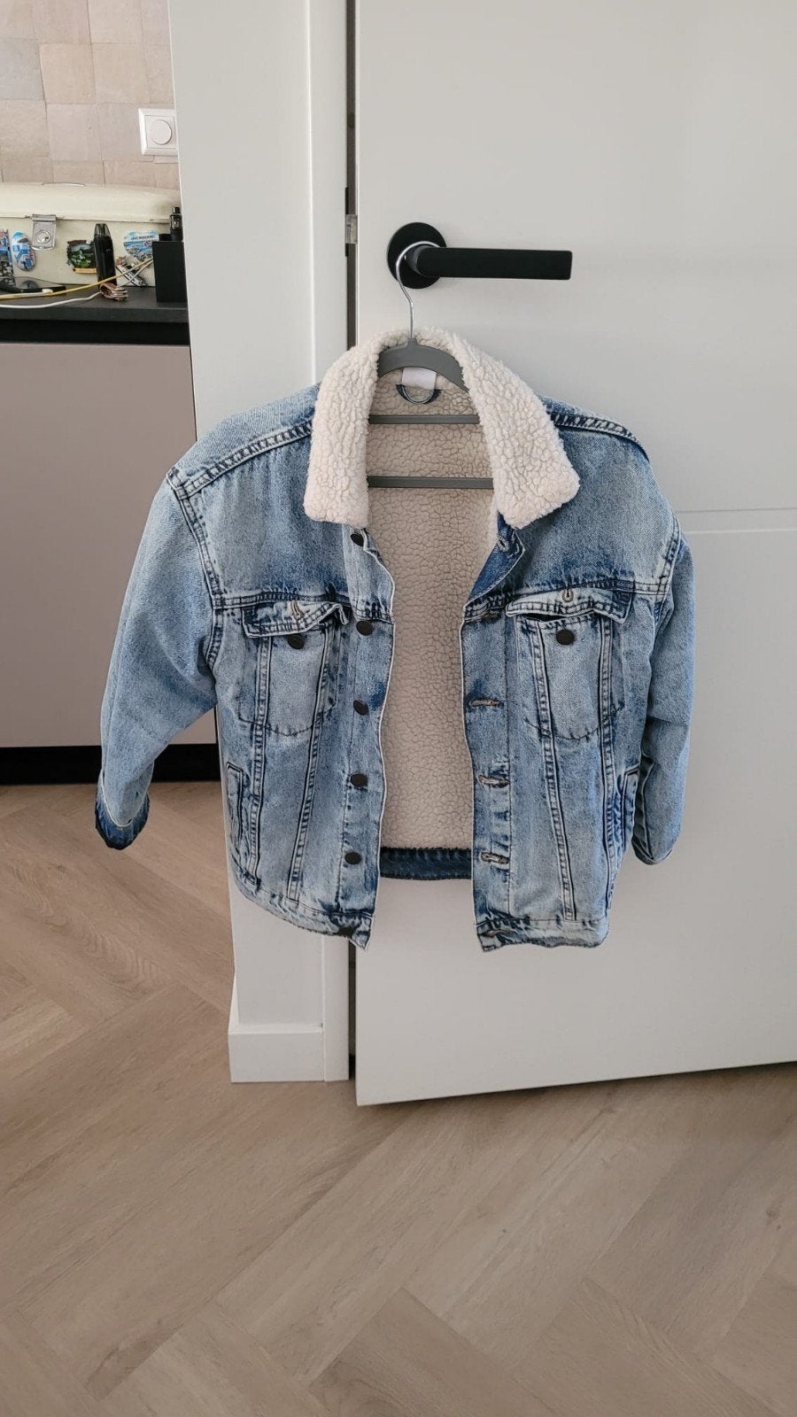 Zara spijkerjas met teddy voering - maat 140, Ophalen, Jongen of Meisje, Zo goed als nieuw, Zara