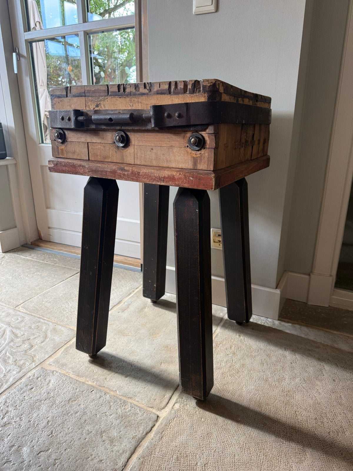 Antiek Hakblok / Bijzettafel - Landelijke Stijl, Ophalen