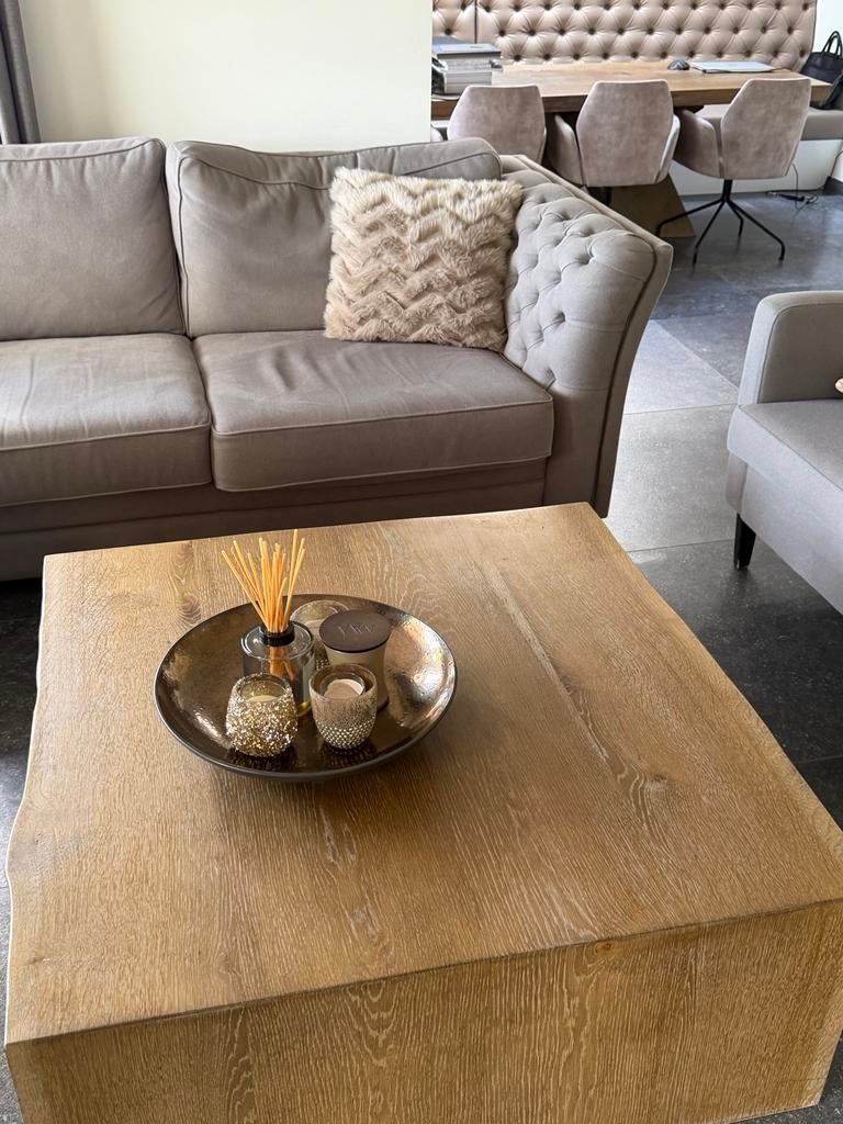 Gratis af te halen; Hoekbank, salontafel en 2 stoelen, Ophalen, Gebruikt, Stof
