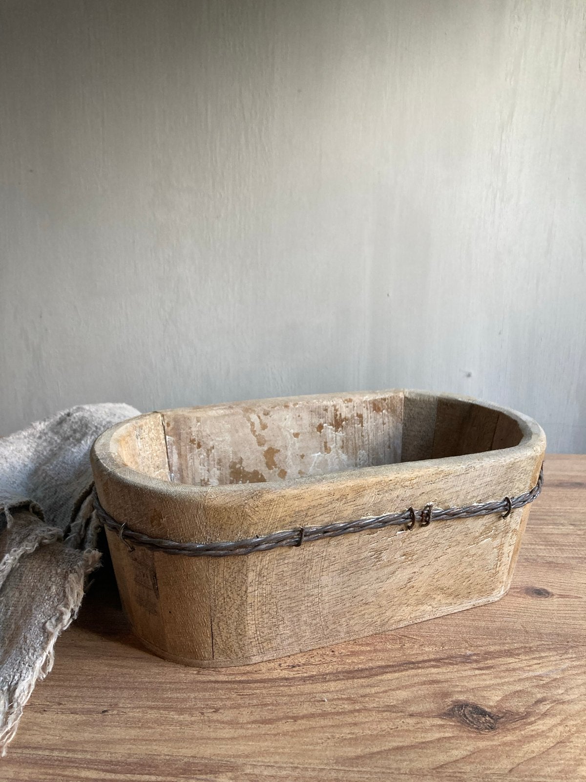 Houten bak / schaal / landelijk sober, Ophalen of Verzenden, Nieuw, Rond, Hout