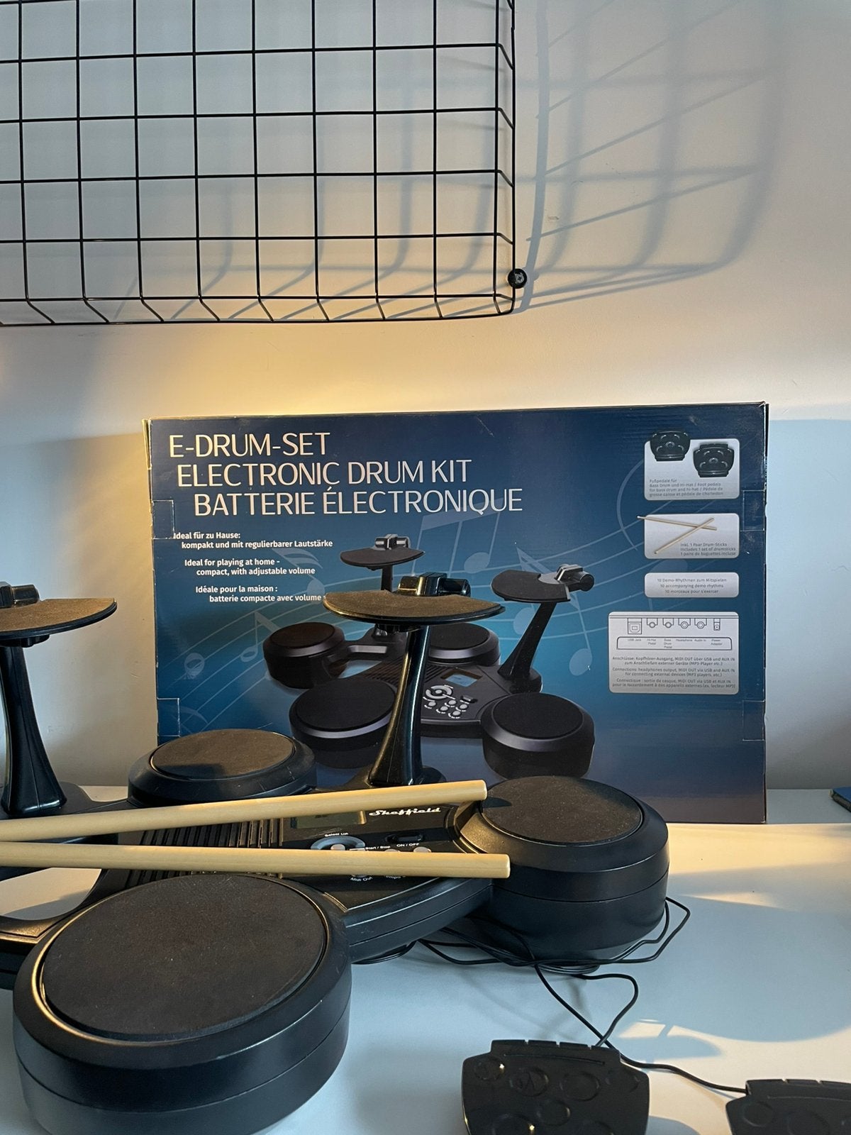 Sheffield E Drumset Inclusief pads en stokken, Muziek en Instrumenten, Drumstellen en Slagwerk, Ophalen of Verzenden, Nieuw, Overige merken
