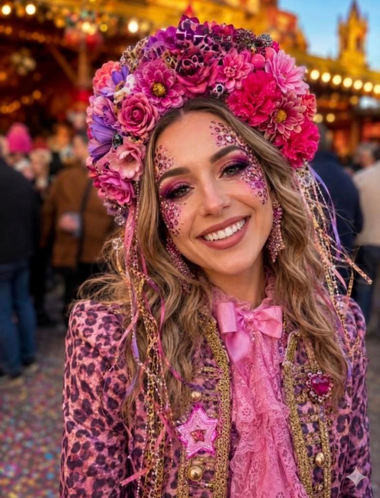 Panterprint Bloemen Beugel met Neon Pailletten, Ophalen of Verzenden, Nieuw, Carnaval