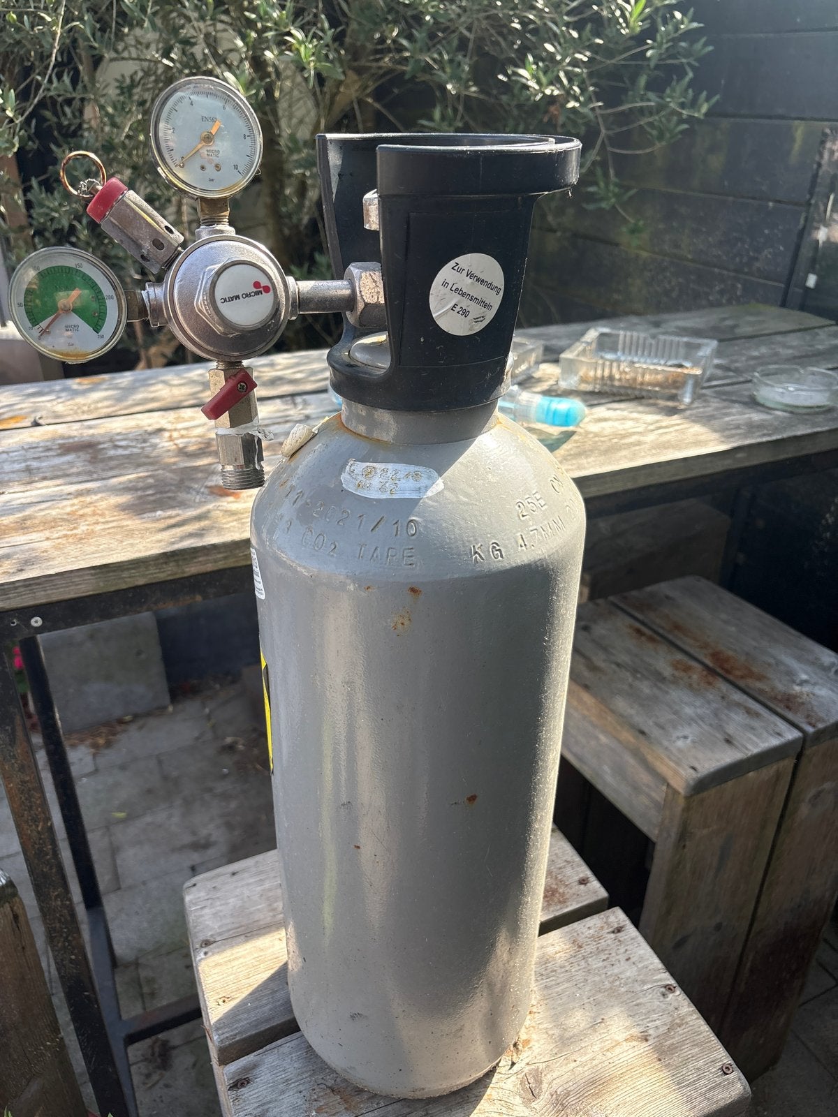 CO2 fles met drukregelaar - Micro Matic, Ophalen, Gebruikt