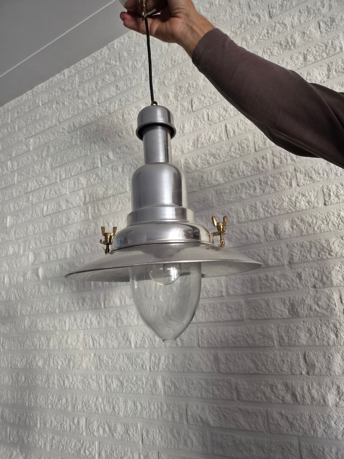 Scheepslamp, Ophalen, Gebruikt, Glas, Scheepslamp