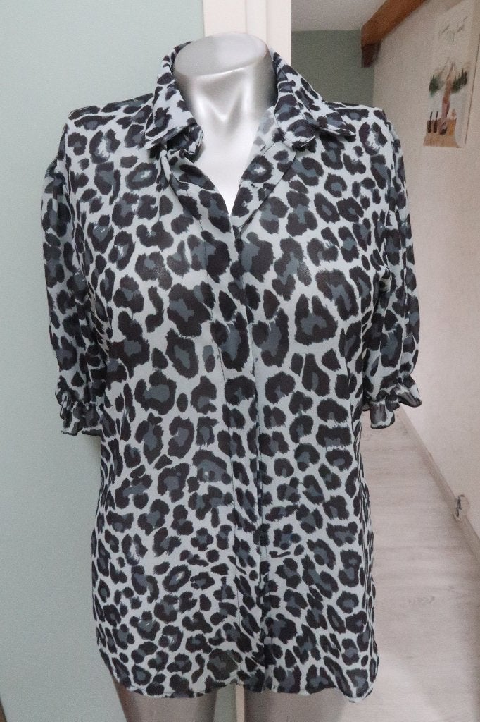 Perla Nera mooie grijs zwarte blouse M, Maat 38/40 (M), Perla nera, Ophalen of Verzenden, Zo goed als nieuw