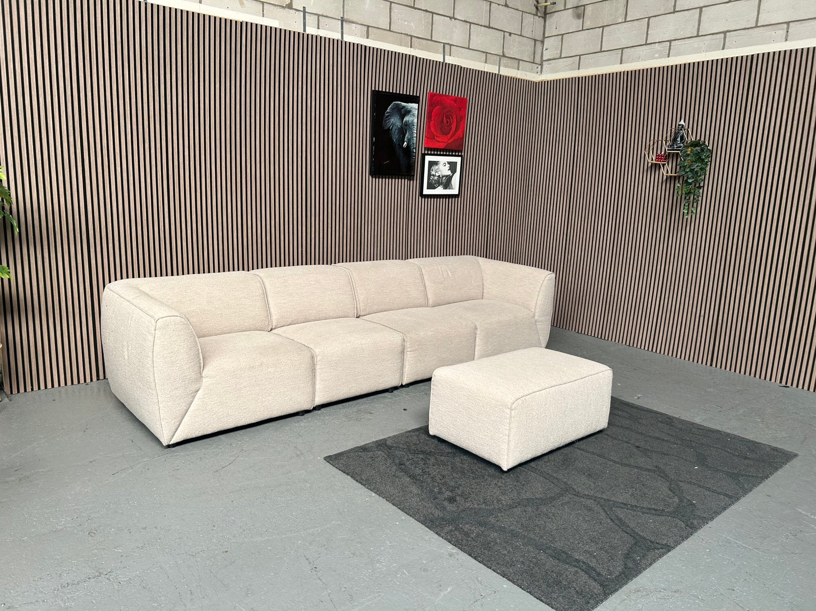 GRATIS LEVERING TEDDY ELEMENTEN BANK 340X100 GEREINIGD, Teddystof bank elementen, 300 cm of meer, Ophalen of Verzenden, Zo goed als nieuw