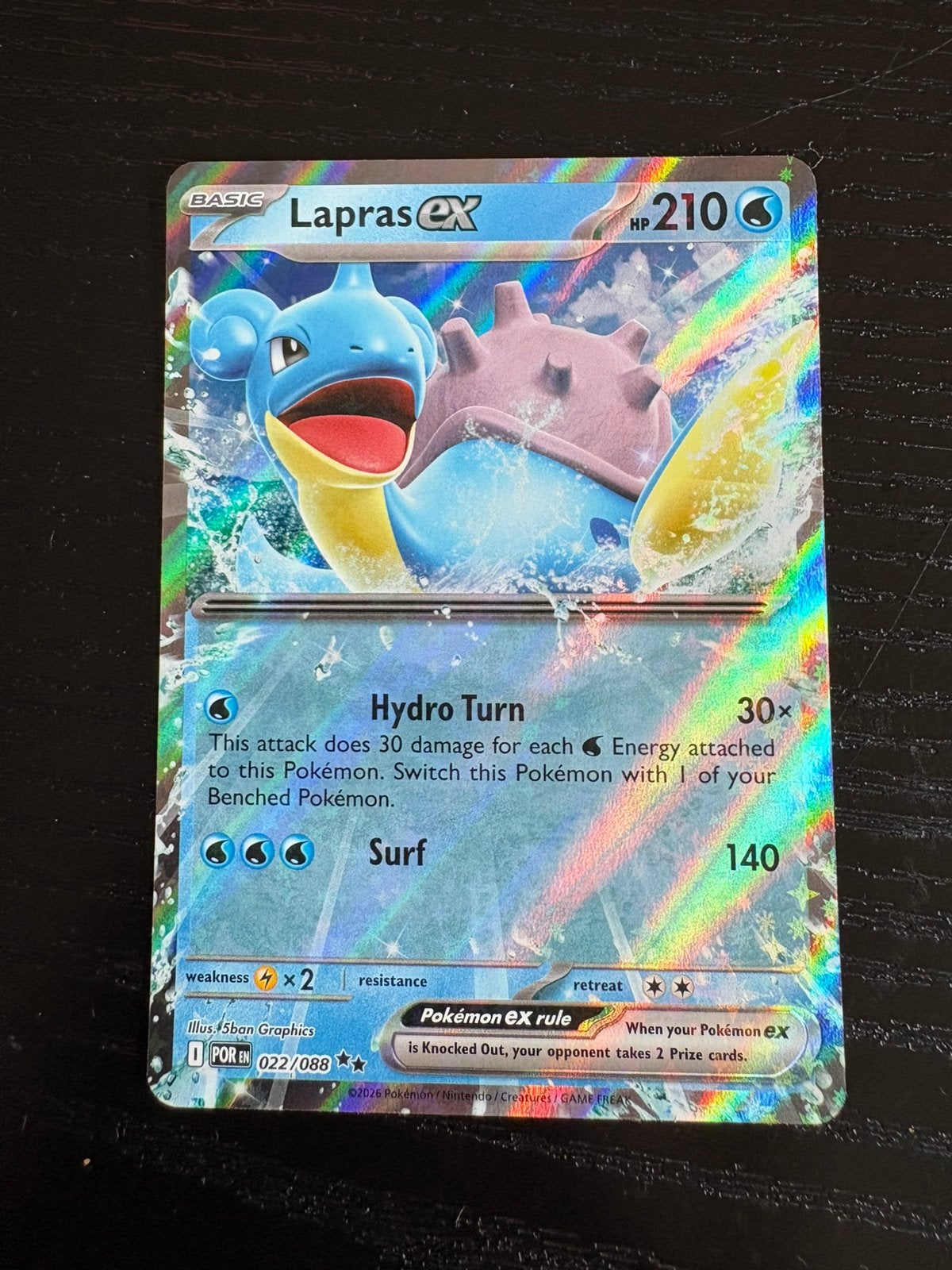 POR 022 Lapras EX, Hobby en Vrije tijd, Verzamelkaartspellen | Pokémon, Verzenden, Zo goed als nieuw