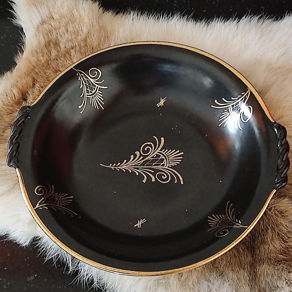 Vintage Flora Gouda schaal, handgeschilderd, Made in Holland, Ophalen of Verzenden