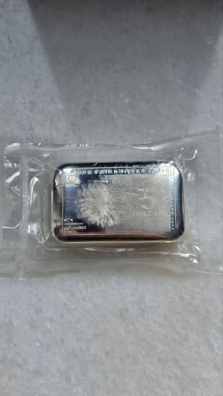 100 gram muntbaar 5 dollar, Ophalen of Verzenden, Zilver