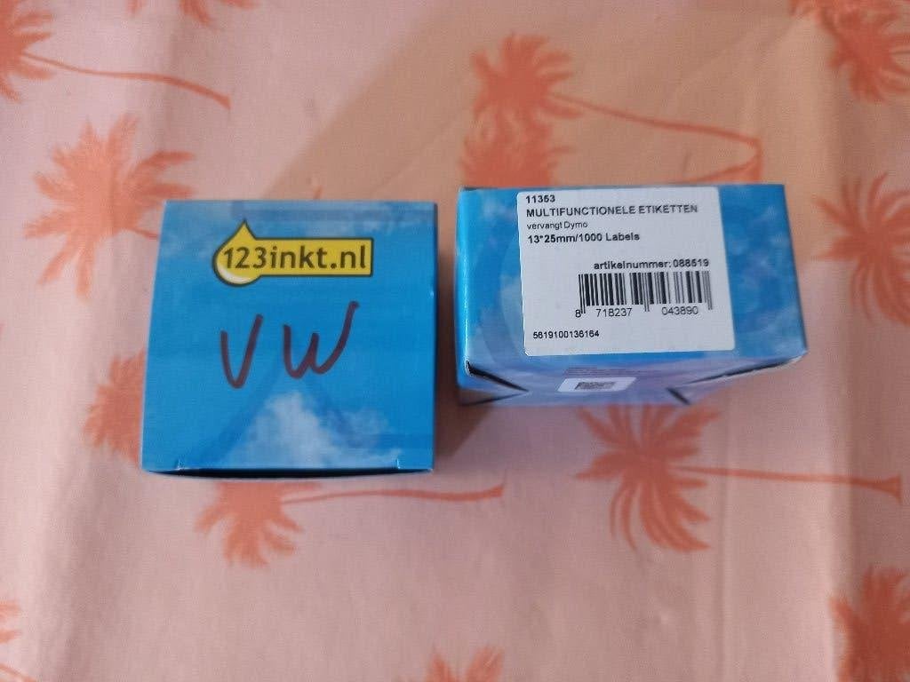 2 x Label 13x25mm (2000 stuks) voor dymo 450 nieuw, Computers en Software, Printerbenodigdheden, Ophalen of Verzenden, Nieuw, Printertape