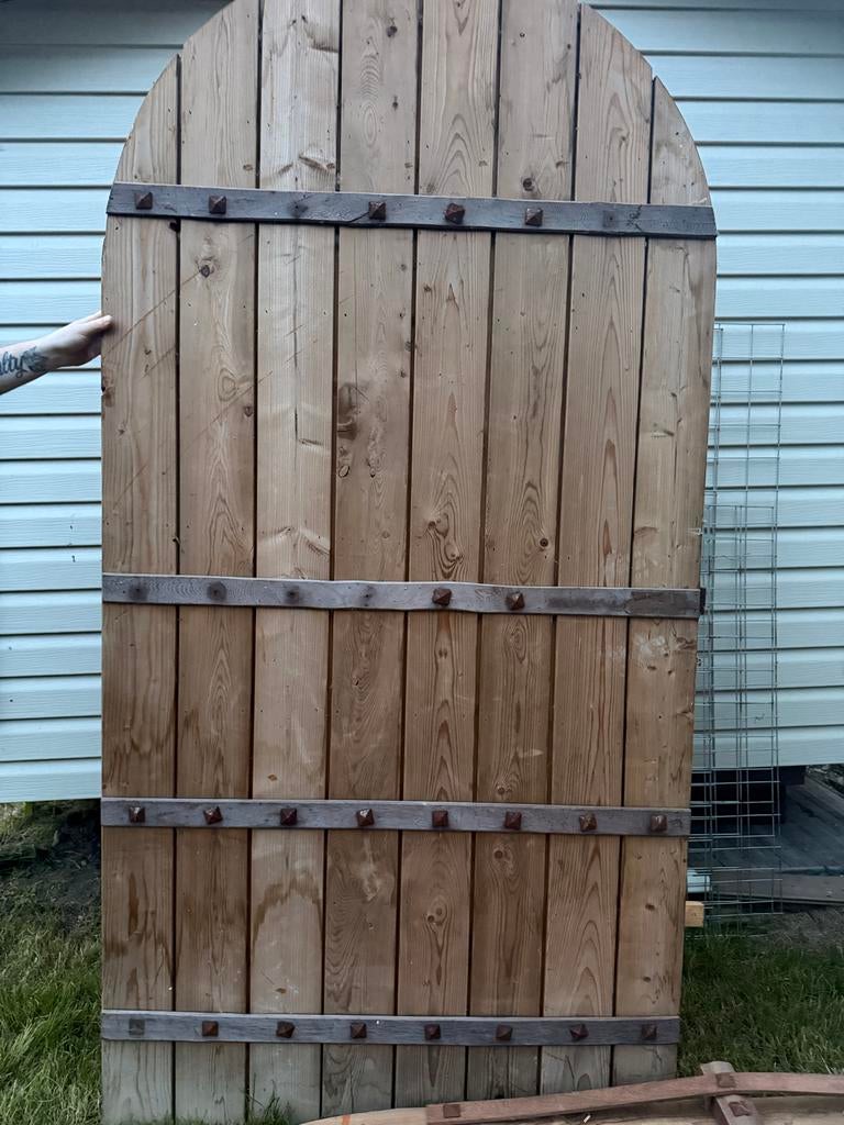2x Robuust hard houten tuindeuren, Ophalen, Gebruikt, Minder dan 3 meter, 2 meter of meer
