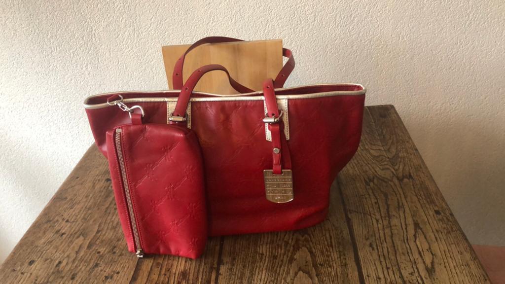 Longchamp LM Cuirtote bag rood, 30 cm of meer, Minder dan 35 cm, Ophalen of Verzenden, Zo goed als nieuw
