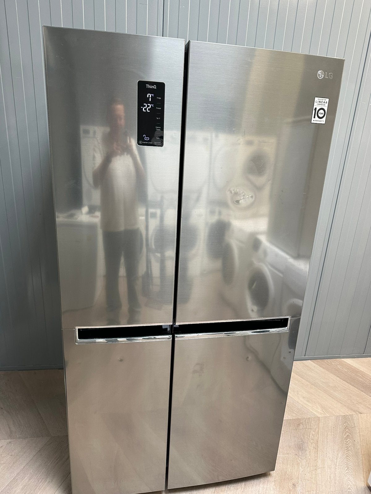 LG Amerikaanse koelkast ThinQ NoFrost A+ incl Garantie&Bezor, Witgoed en Apparatuur, Koelkasten en IJskasten, Gebruikt, 200 liter of meer