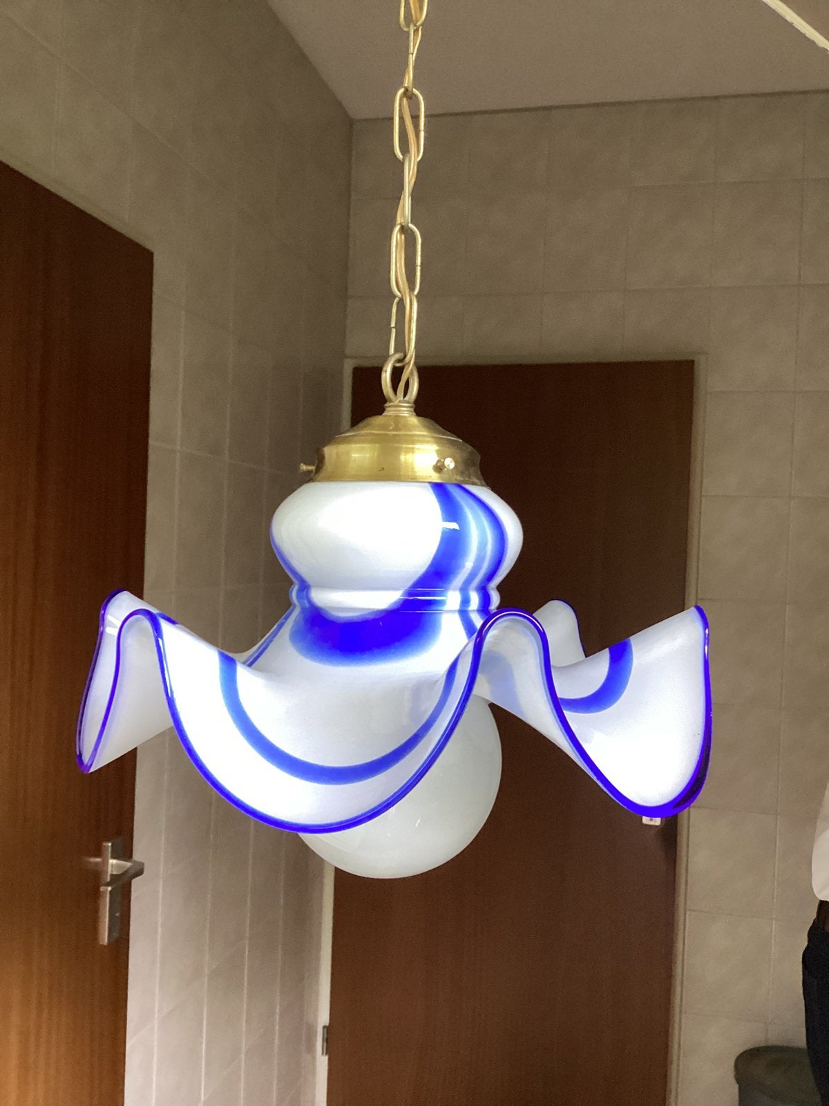 Mazzega Murano Lamp.Handmade/Geblazen met Messing Armatuur., Ophalen of Verzenden, Zo goed als nieuw