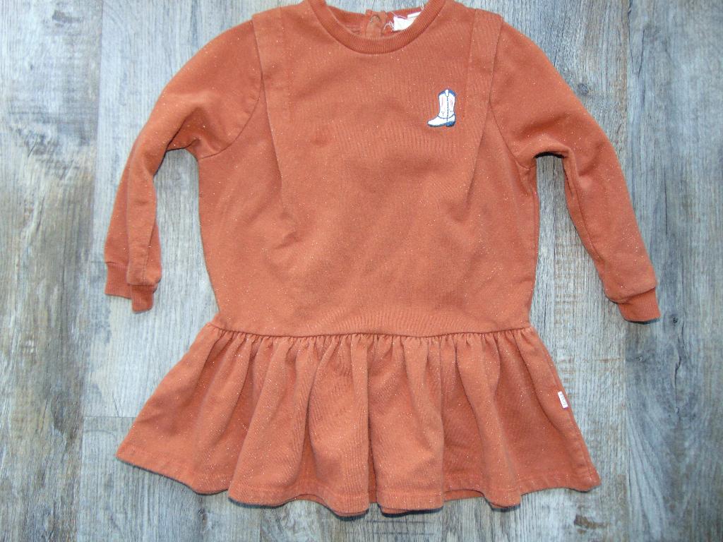 House of Jamie jurk bruin jurkje maat 98 / 104 sweatjurk, Meisje, Ophalen of Verzenden, Zo goed als nieuw, Jurk of Rok