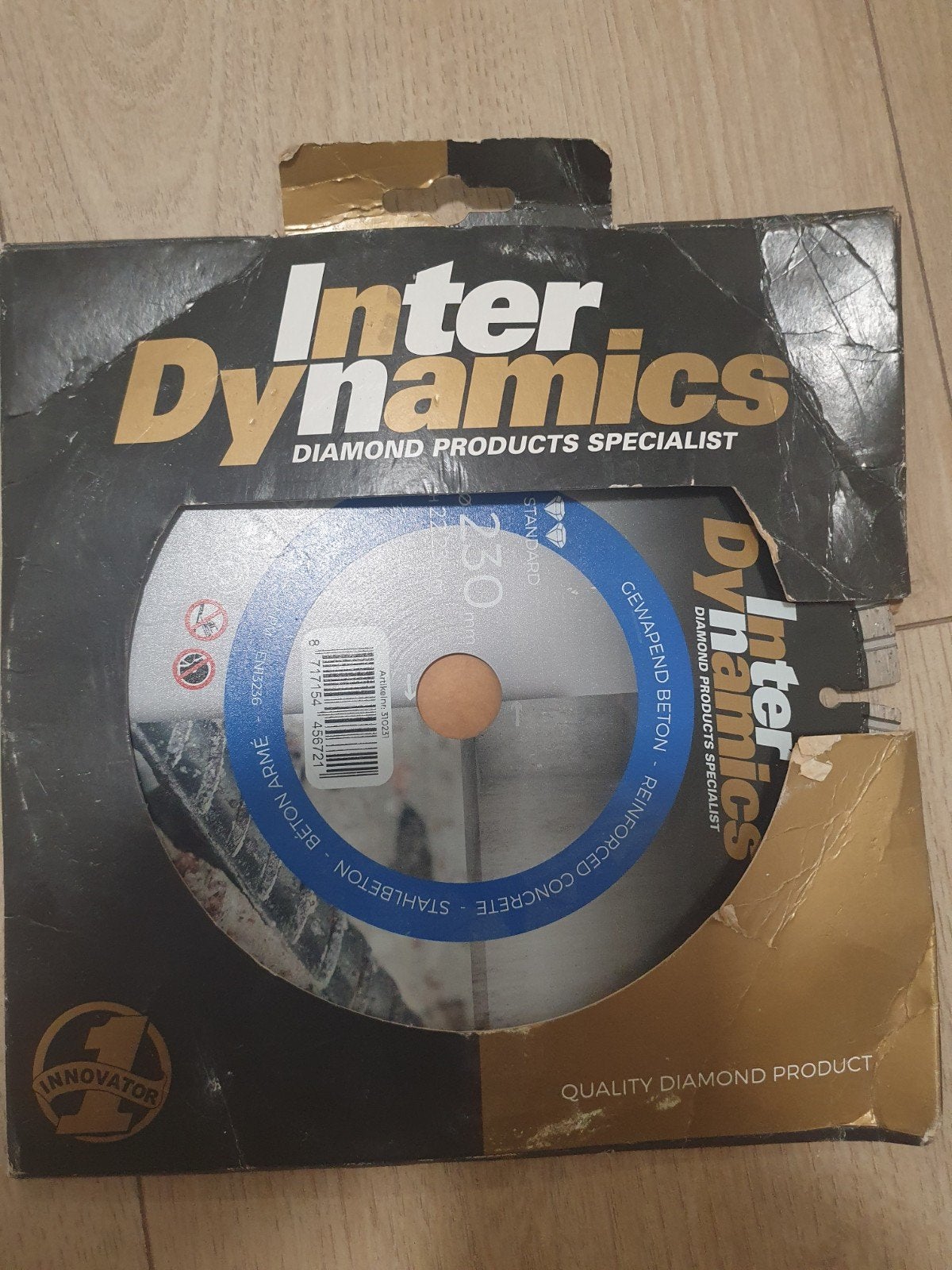 Inter dynamics diamantschijf 230mm, Ophalen of Verzenden, Minder dan 700 watt, Haakse handslijpmachine