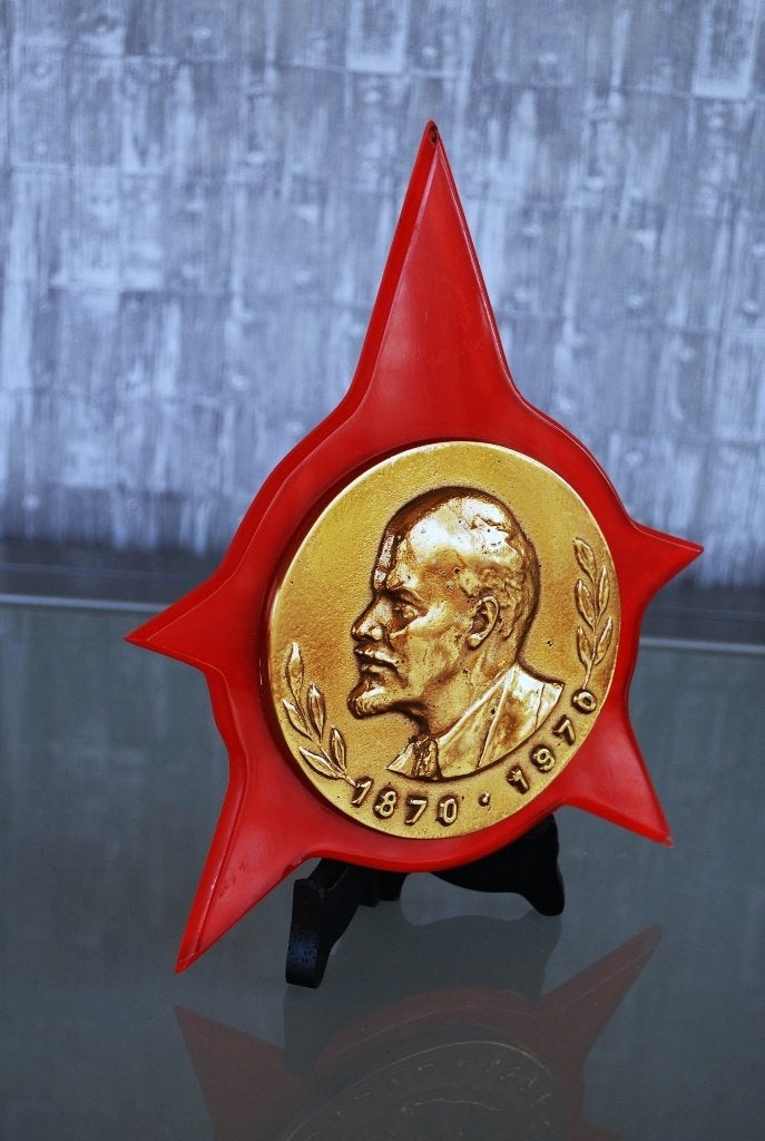 Lenin Messing Stilistische Rode Ster Hand gemaakt Propaganda, Ophalen