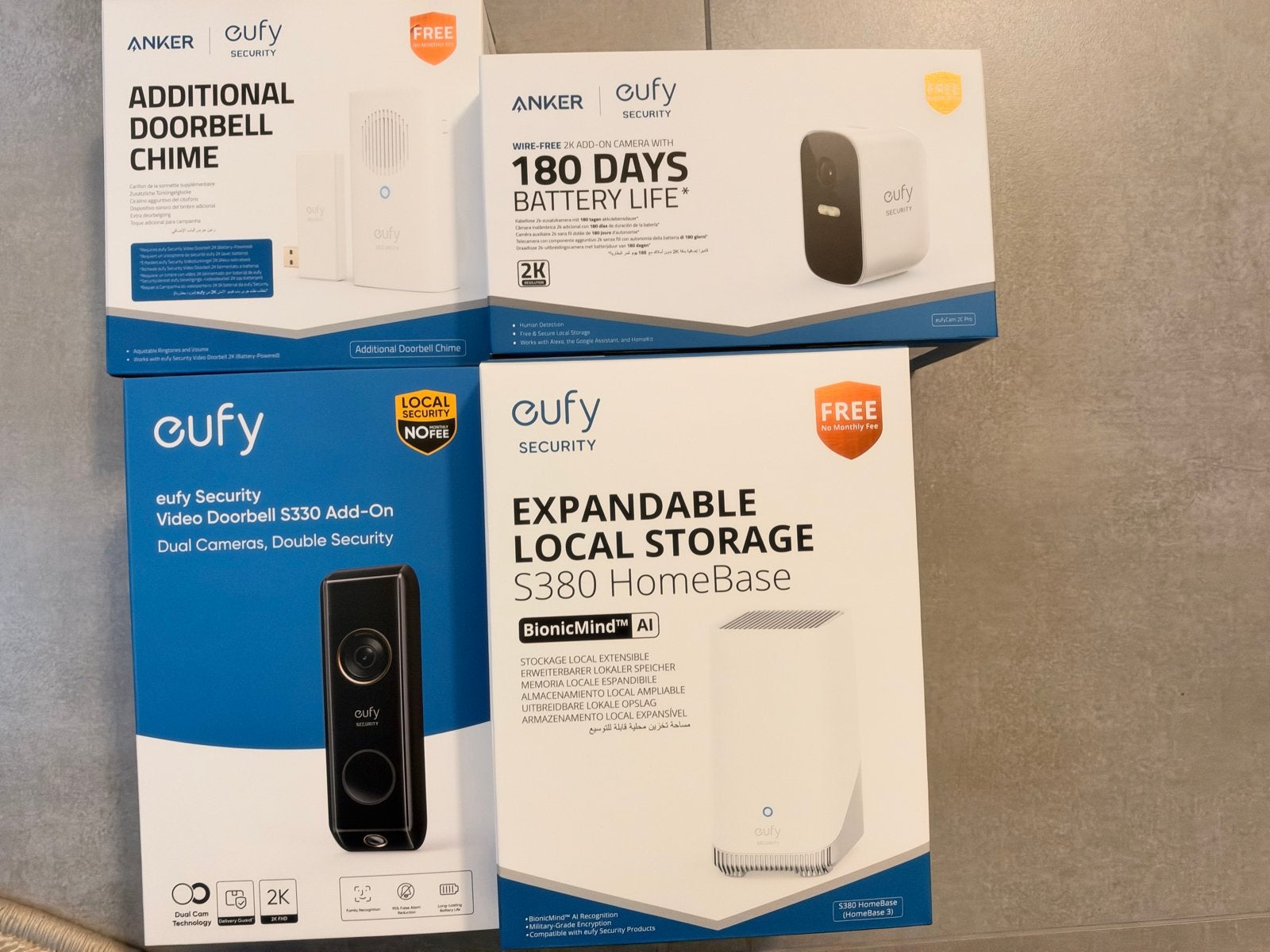 Eufy compleet; Deurbel dual 2 pro, Homebase 3, Camera, Chime, Audio, Tv en Foto, Ophalen of Verzenden, Zo goed als nieuw, Buitencamera