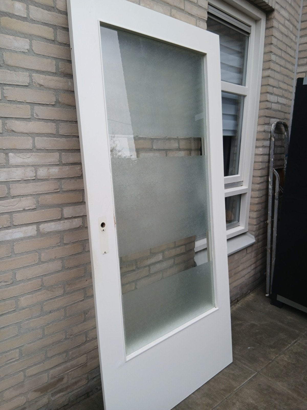 2 Witte deuren met raam, Doe-het-zelf en Verbouw, Ophalen, Gebruikt, Glas, Binnendeur