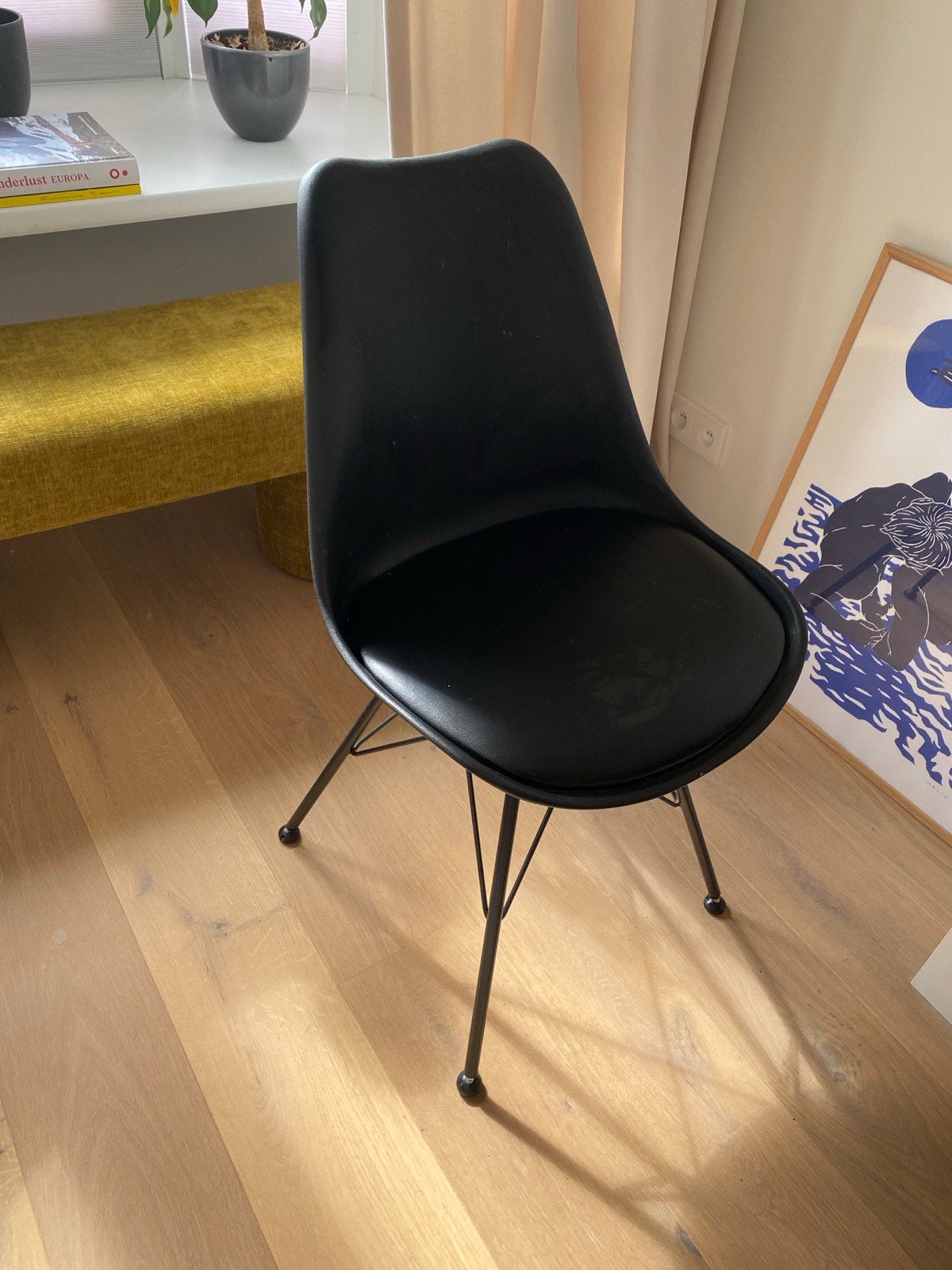 6 stoelen vitra eames stijl, zwart, Ophalen, Kunststof, Zwart, Vitra eames