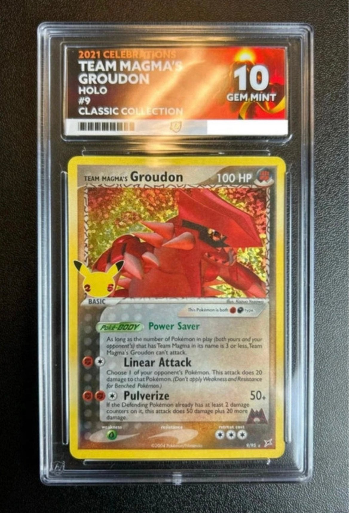 Pokémon Kaart Team Magma's Groudon Holo 9/95 Celebrations, Verzenden, Zo goed als nieuw, Losse kaart