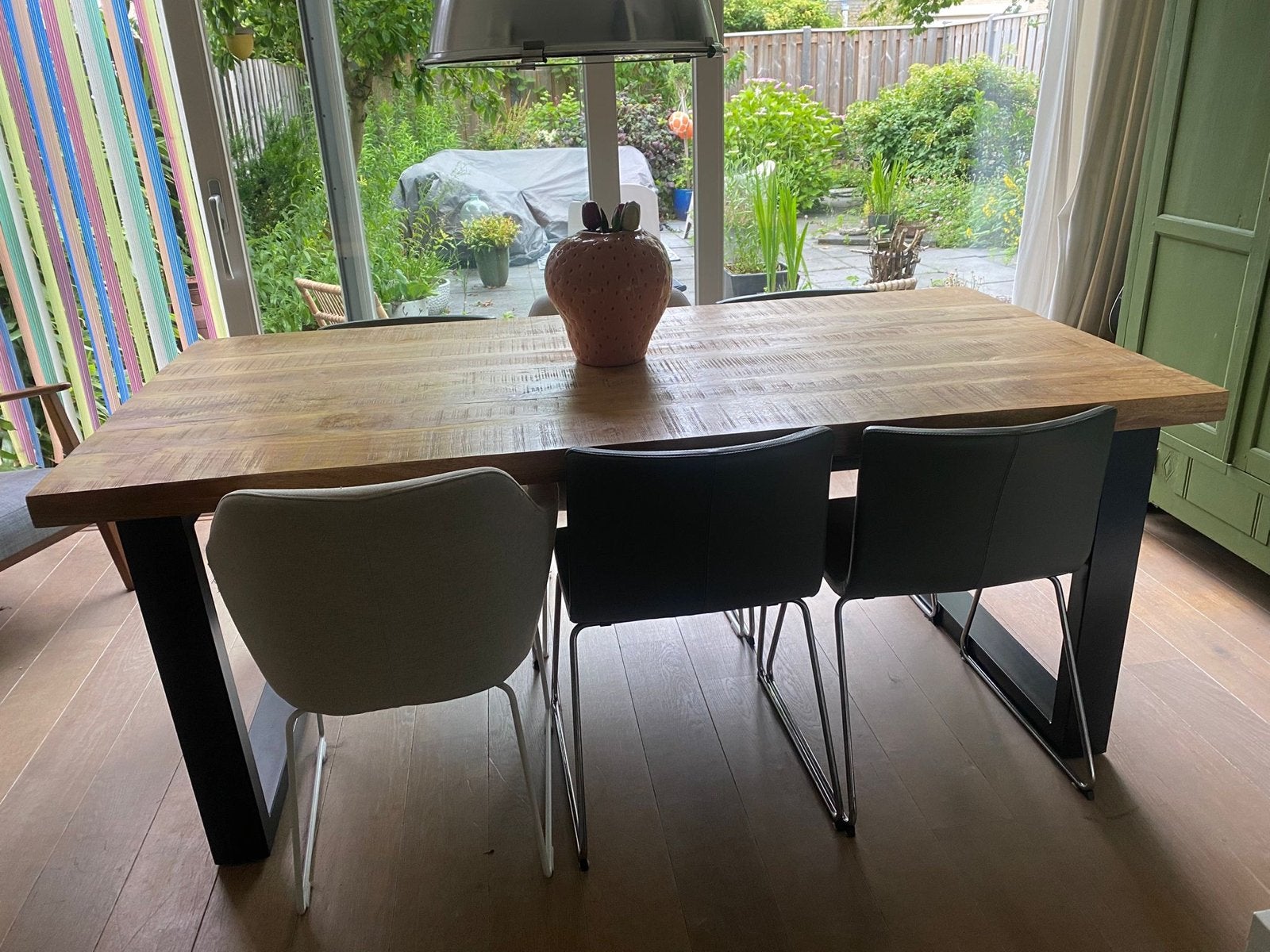 Eettafel mango hout 200x100 cm - Zo goed als nieuw, Huis en Inrichting, Tafels | Eettafels, Ophalen, 100 tot 150 cm, Zo goed als nieuw