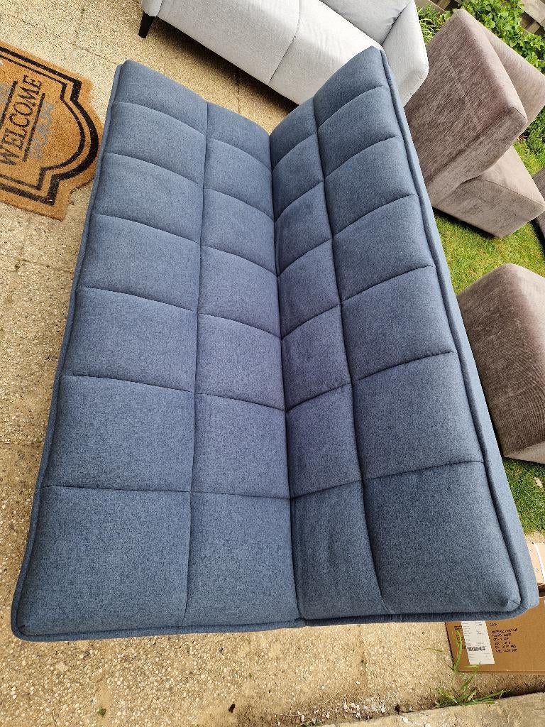 Slaapbank, Ophalen, Gebruikt, Blauw, Tweepersoons