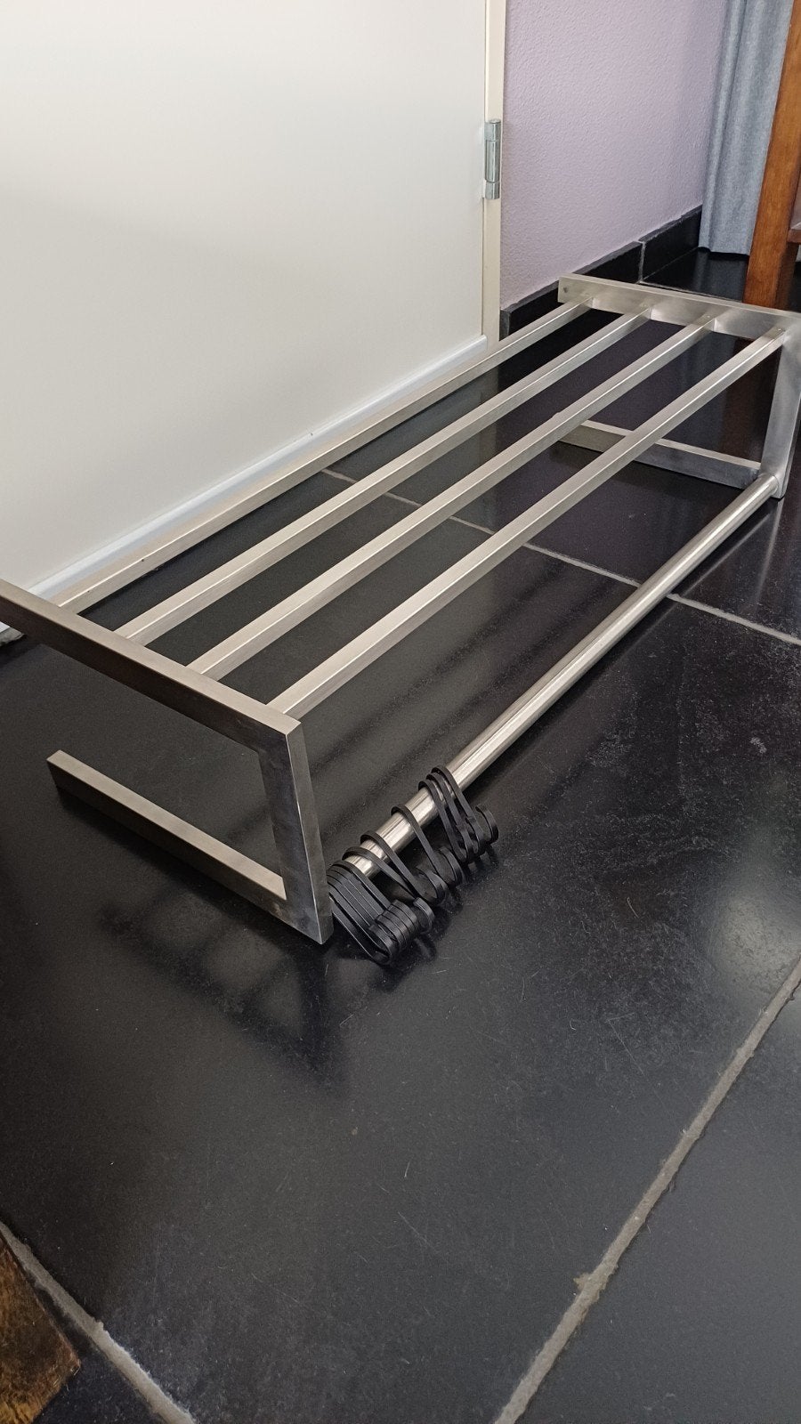 Kapstok geborsteld aluminium 80x20x30 cm, Wandkapstok, Ophalen of Verzenden, Zo goed als nieuw, Minder dan 100 cm