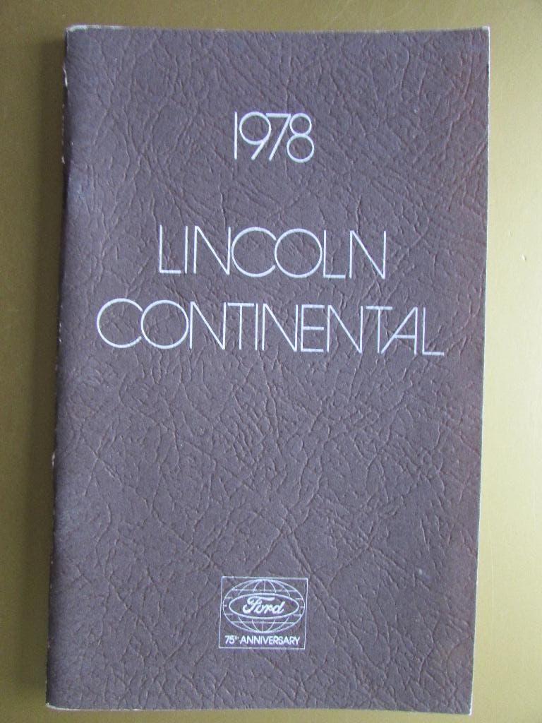 1978 Lincoln Continental owner's manual, Engels, Auto diversen, Handleidingen en Instructieboekjes, Ophalen of Verzenden