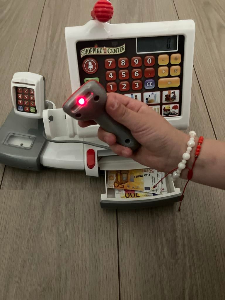 Kinder speelgoed kassa met geluid en scanner, Ophalen of Verzenden, Zo goed als nieuw, Met geluid
