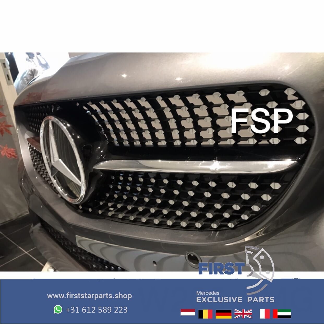 W205 C205 43 AMG BUMPER COMPLEET Mercedes C Klasse 43 ORIGIN, Auto-onderdelen, Gebruikt, -, Voor, Ophalen of Verzenden